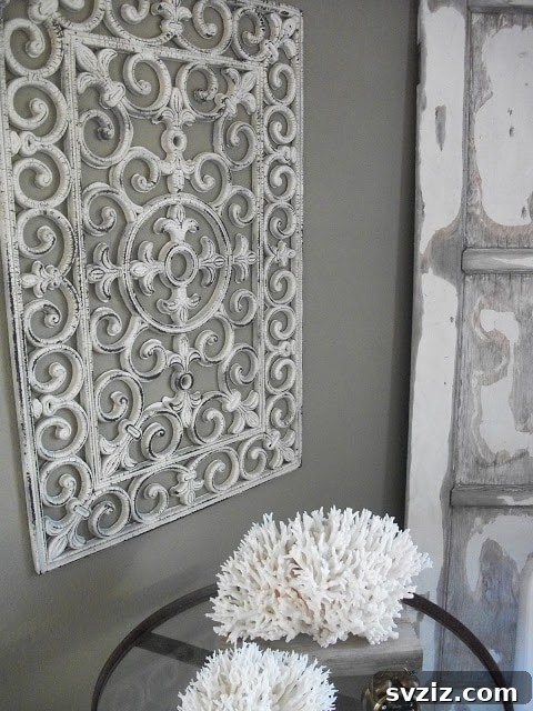 DIY Luxe Wall Art using a Dollar Tree rubber door mat and spray paint