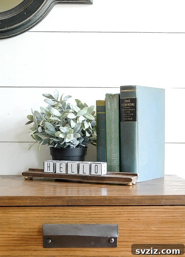 DIY Woodblock Calendar using Dollar Tree blocks for reusable decor