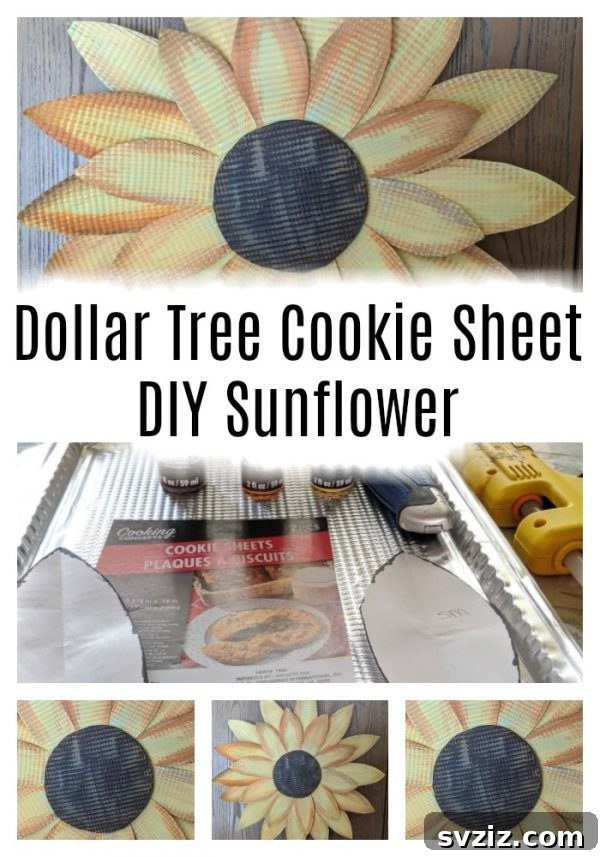 DIY Dollar Store Cookie Sheet Flower Art for vibrant wall decor