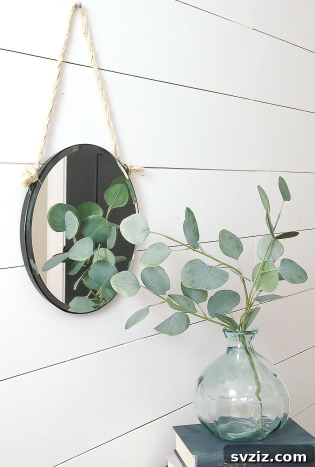 DIY Captain Mirror from Dollar Tree burner cover for industrial chic decor