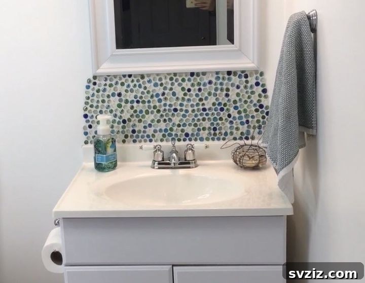 DIY Mosaic Back Splash using Dollar Tree gems for kitchen or bathroom upgrade