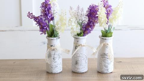 DIY Vintage-inspired Flower Vase using Dollar Tree glass jars and paint