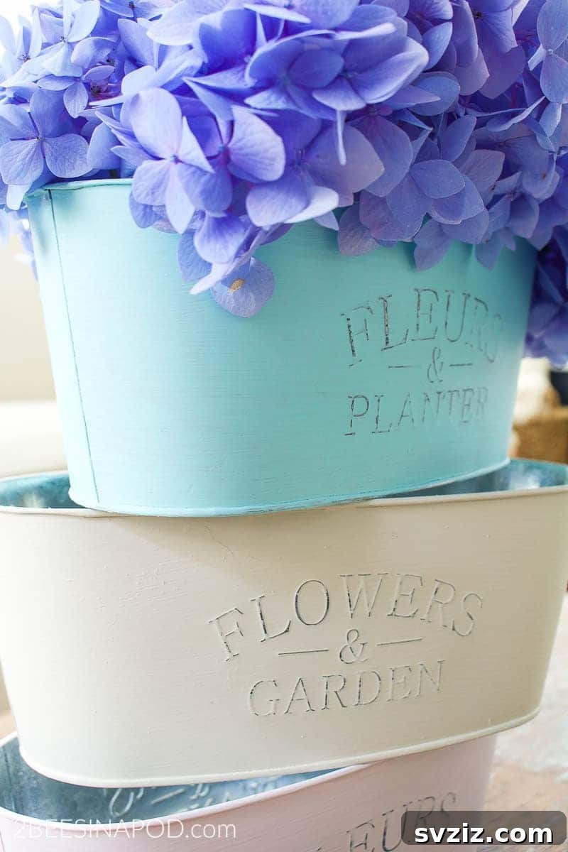 DIY Multi-use Metal Planter from Dollar Tree for stylish organization