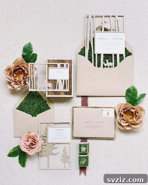 Woodland-Themed Outdoor Wedding Invitation