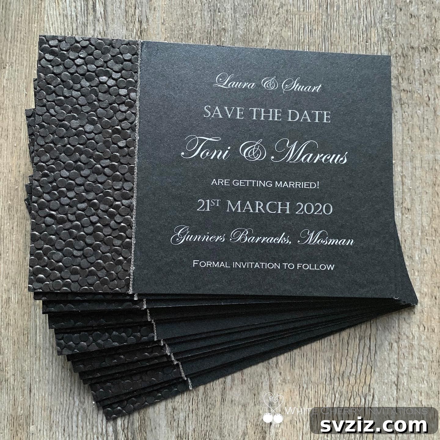 Bold Black Invitation with Textured Accents