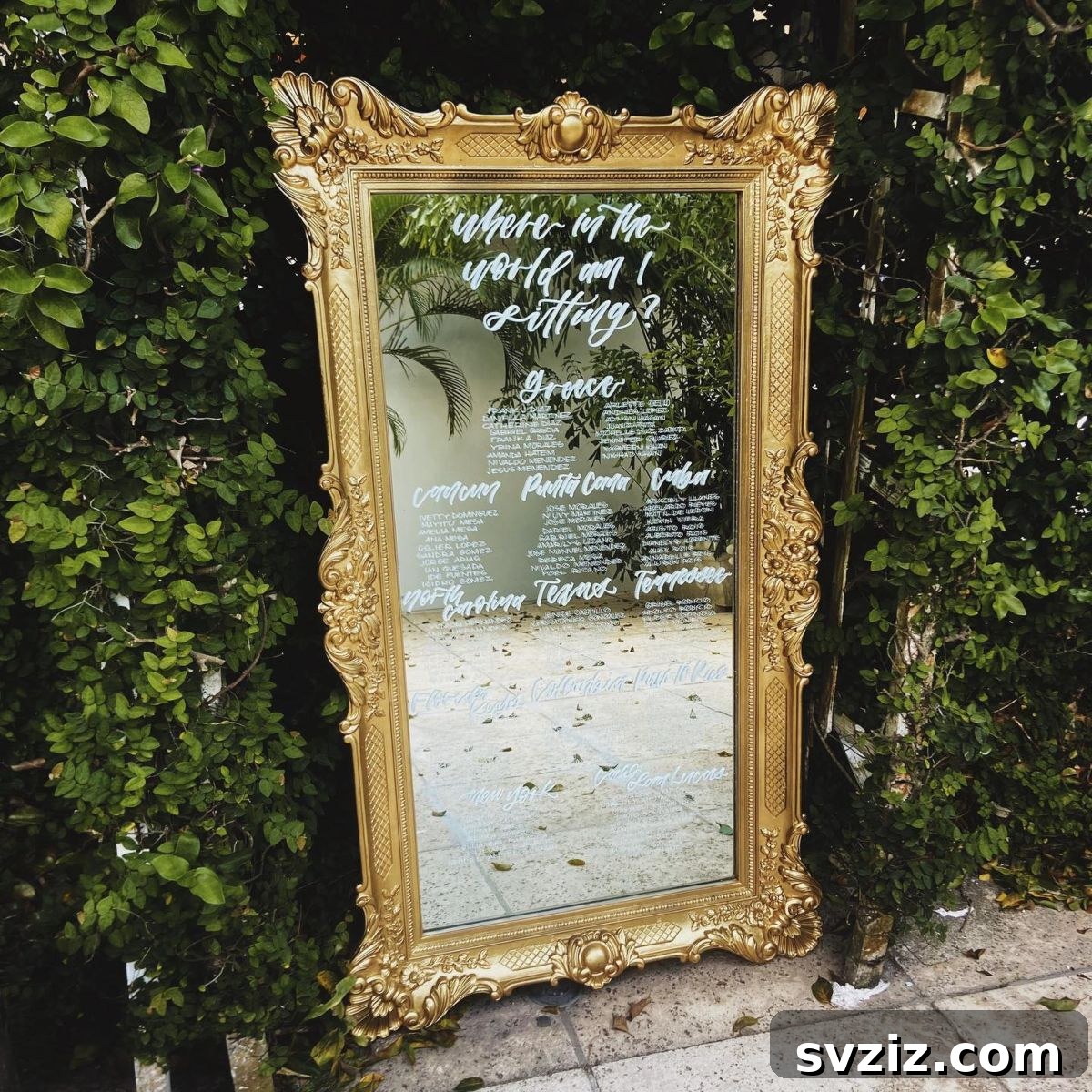 Unique Wedding Seating Chart Concepts 12 Ornate Mirror Seating Chart
