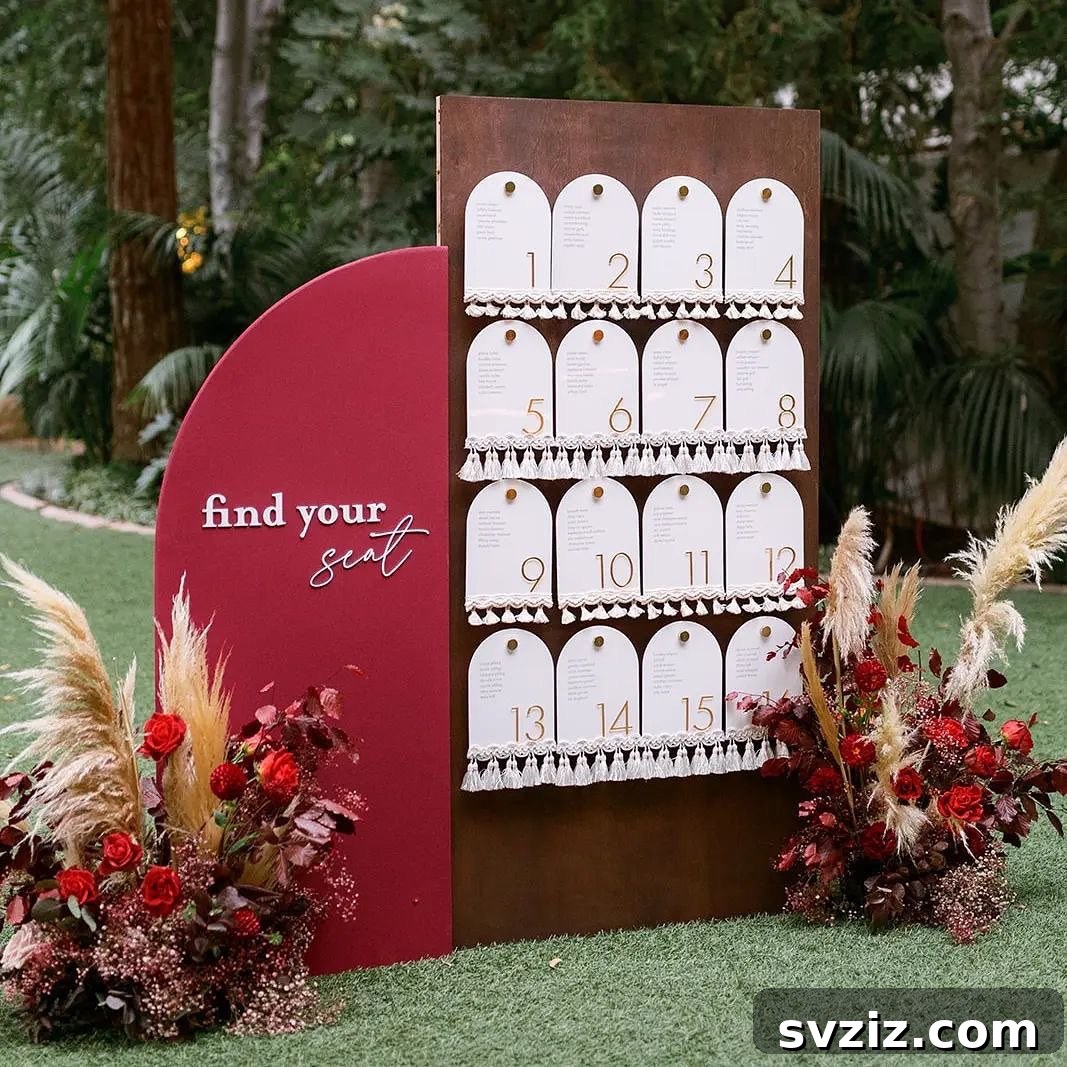 Unique Wedding Seating Chart Concepts 20 Tassels and Domes