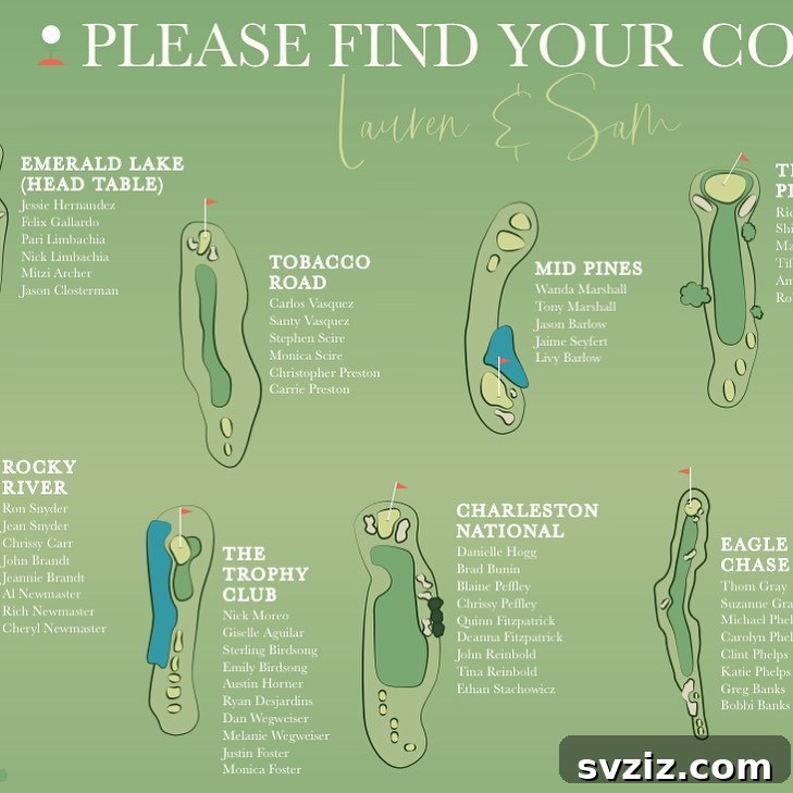 Unique Wedding Seating Chart Concepts 21 Golf-Themed
