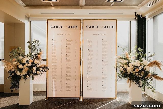 Unique Wedding Seating Chart Concepts 5 Custom Printed Large Table List
