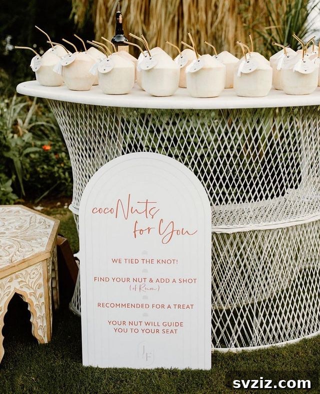 Unique Wedding Seating Chart Concepts 7 Coconut Drink Seat Escorts