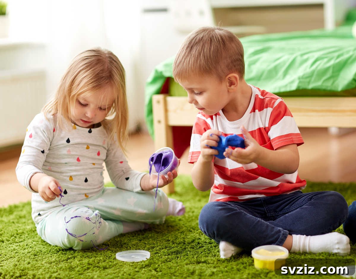 Child playing with vibrant, safe edible slime.