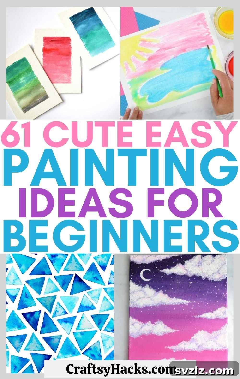 61 Charming & Simple Paintings for Aspiring Artists 2 beginner paintings - a vibrant abstract painting with swirls of color, perfect for new artists