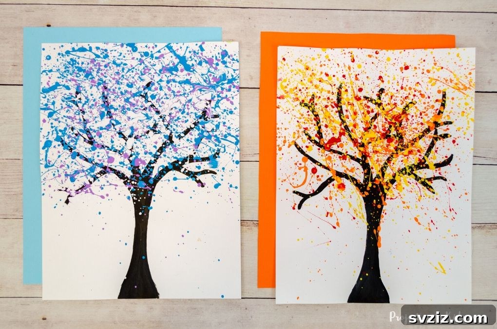 61 Charming & Simple Paintings for Aspiring Artists 35 Pollock Inspired Splatter Painting, a vibrant and expressive art activity