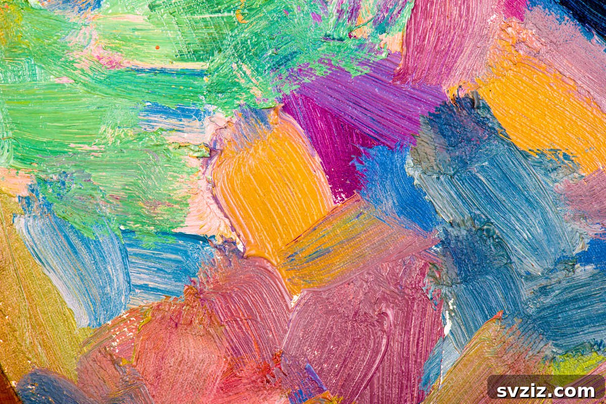 61 Charming & Simple Paintings for Aspiring Artists 39 Abstract Oil Painting with vibrant brushstrokes, suitable for beginners