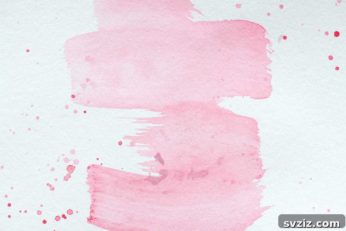 61 Charming & Simple Paintings for Aspiring Artists 51 Abstract Texture Pink Watercolor, a delicate and expressive art piece