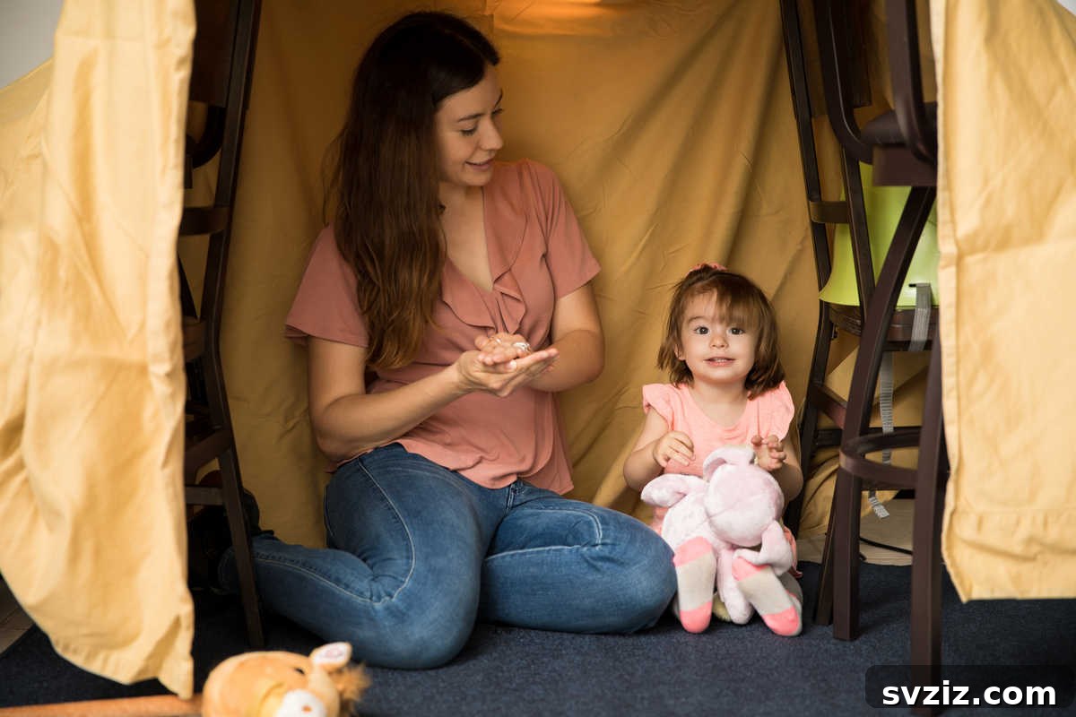 41 Creative Play Ideas for Two-Year-Olds 11 A charming indoor fort made from blankets and pillows, inviting cozy play.