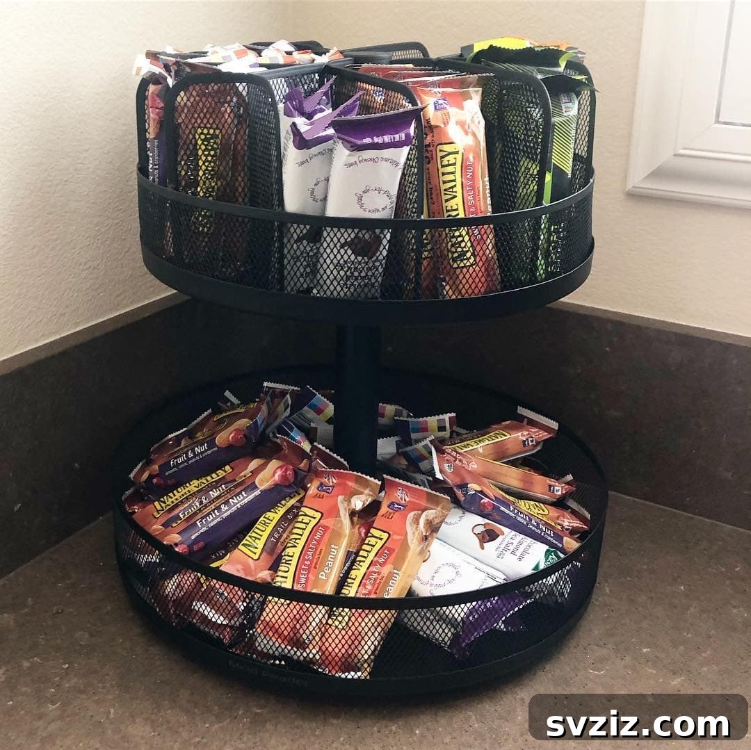20 Genius Ways to Tame Your Pantry Clutter 15 2-Tier Snack Organizer for Pantry