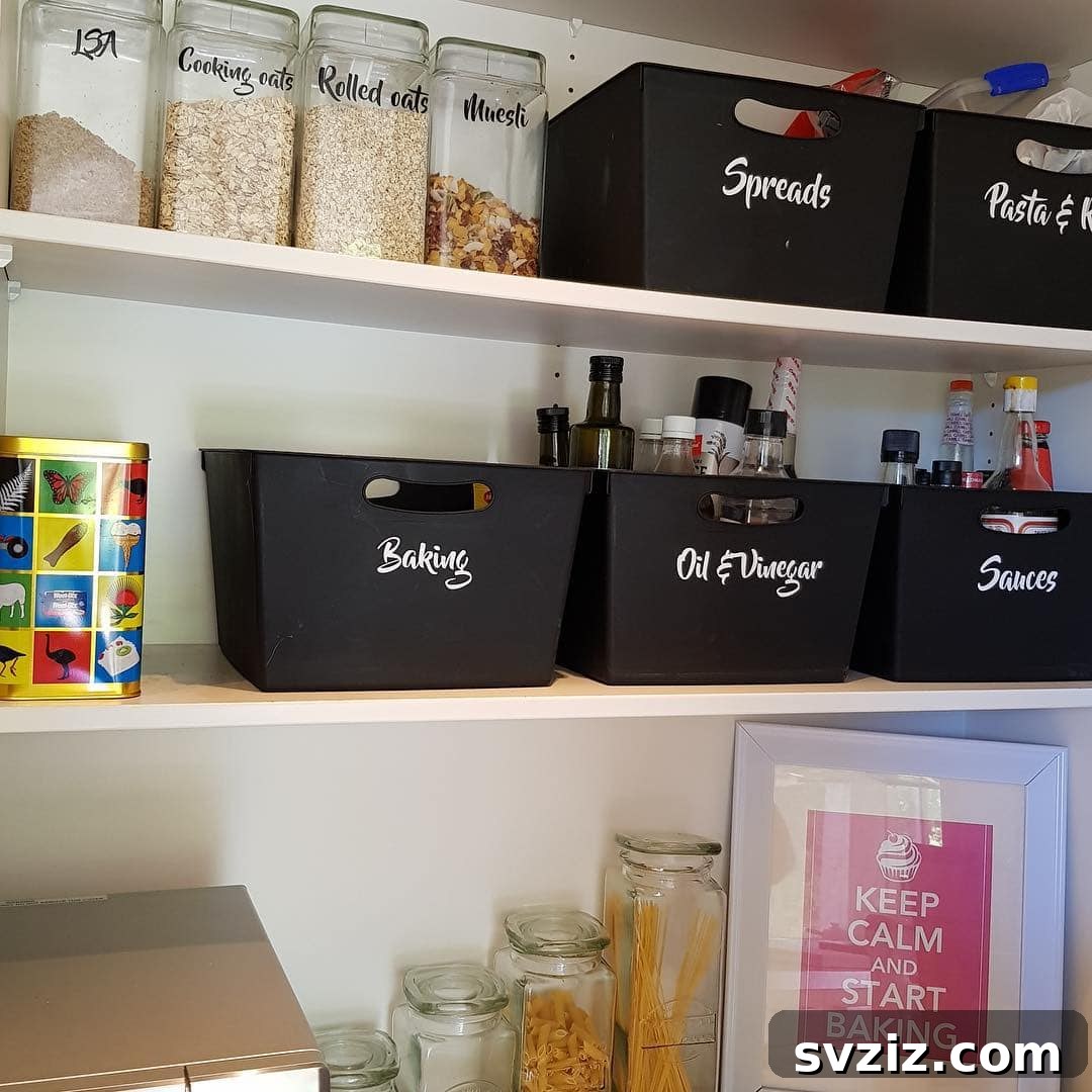20 Genius Ways to Tame Your Pantry Clutter 16 Label Decals for Pantry Organization