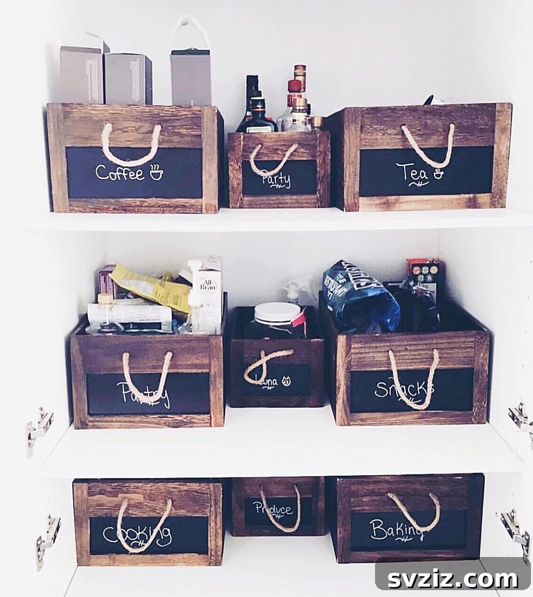 20 Genius Ways to Tame Your Pantry Clutter 21 DIY Wooden Boxes with Rope Handles for Pantry