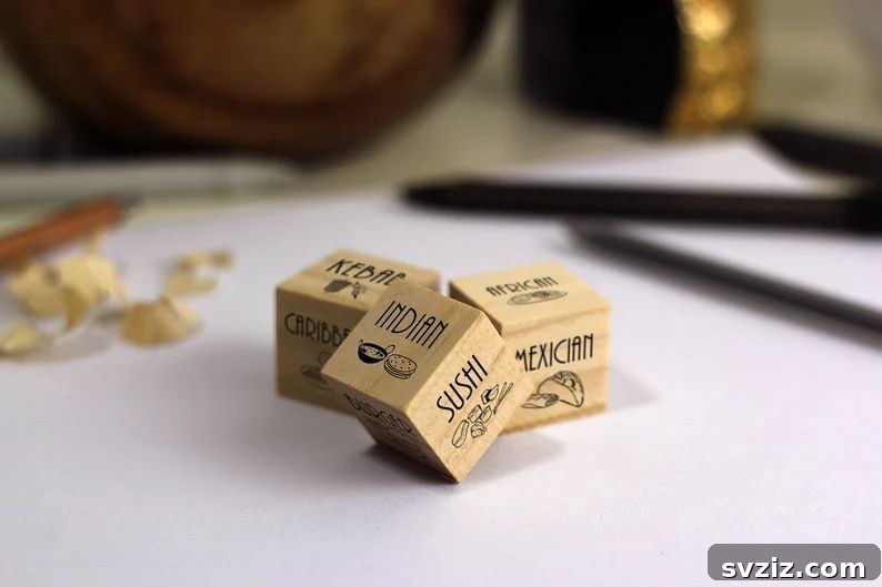 Celebrate Two Decades 27 Unique Wedding Anniversary Gifts 14 Takeout Food Decision Dice