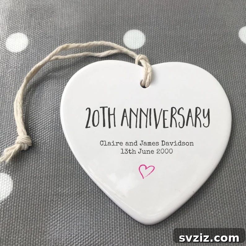 Celebrate Two Decades 27 Unique Wedding Anniversary Gifts 28 Ceramic Heart