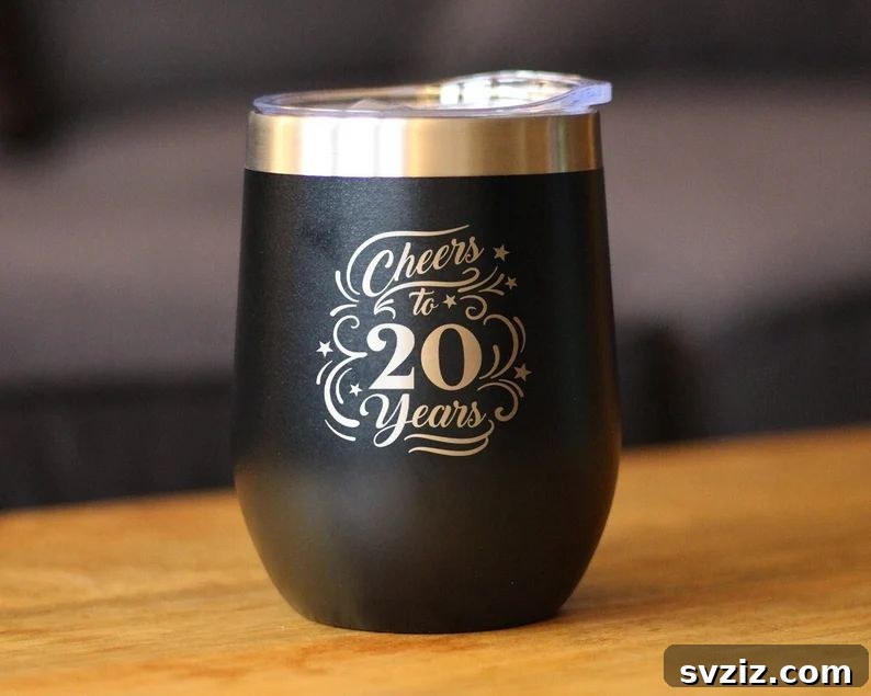 Celebrate Two Decades 27 Unique Wedding Anniversary Gifts 9 Wine Tumbler Glass