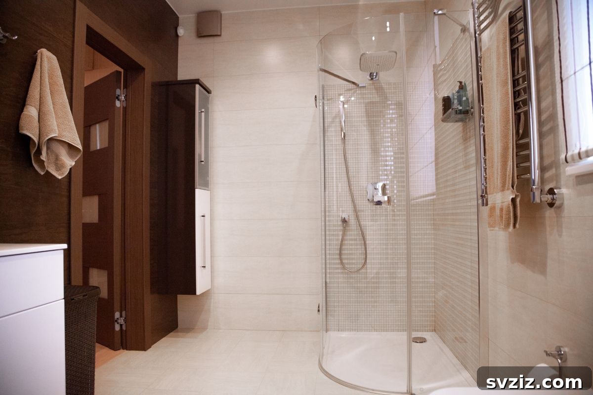 Corner glass walk-in shower for small bathrooms