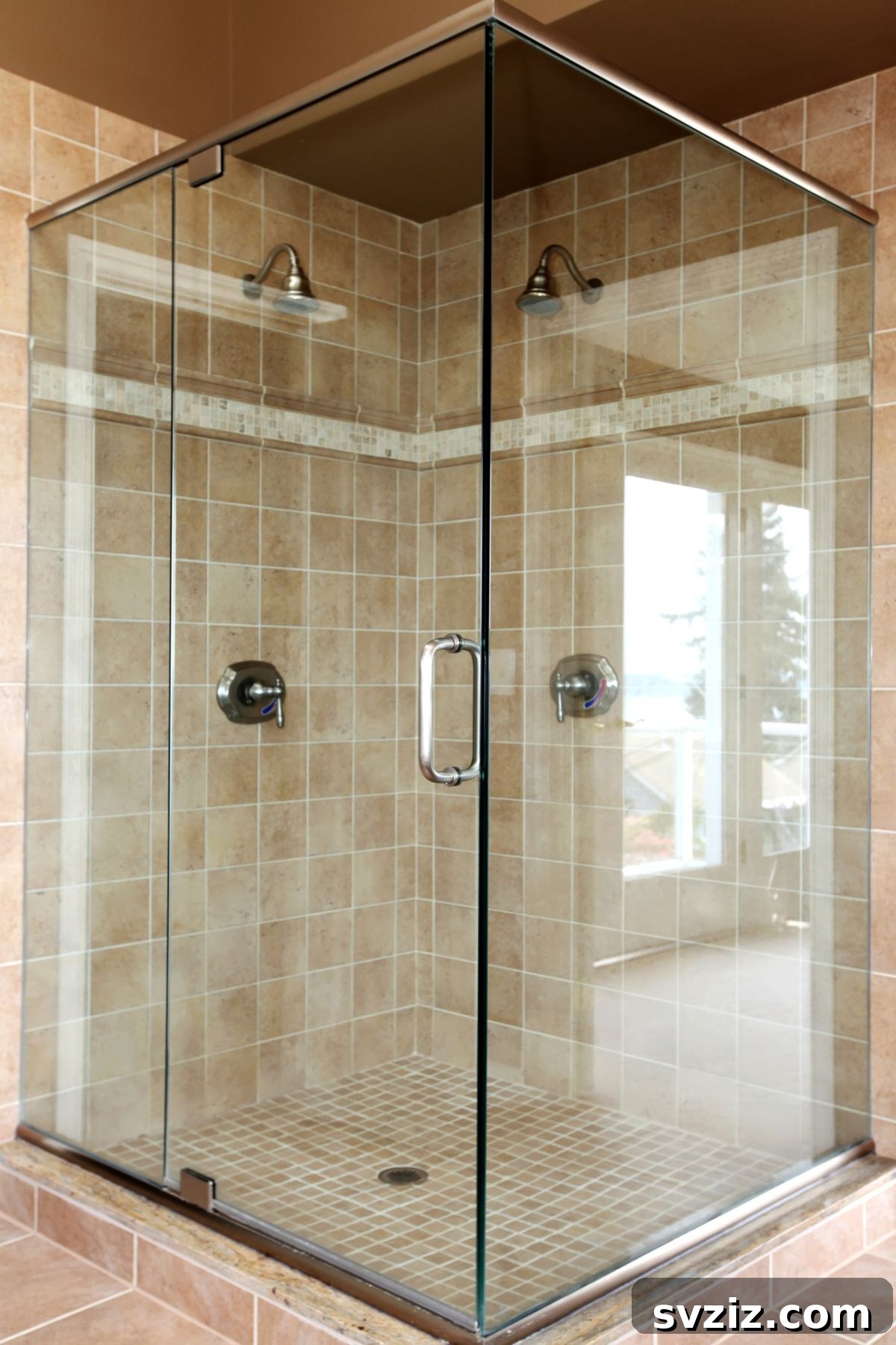 Modern glass walk-in shower design