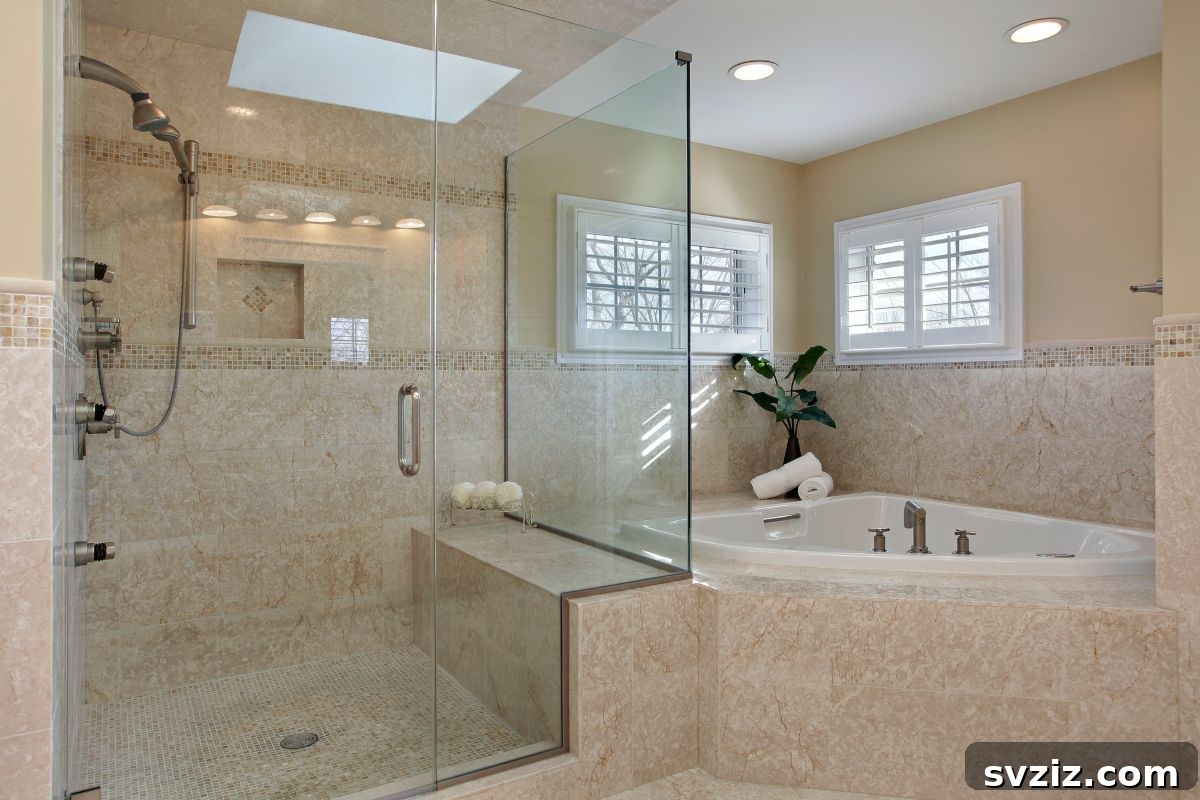 Luxurious master walk-in shower design