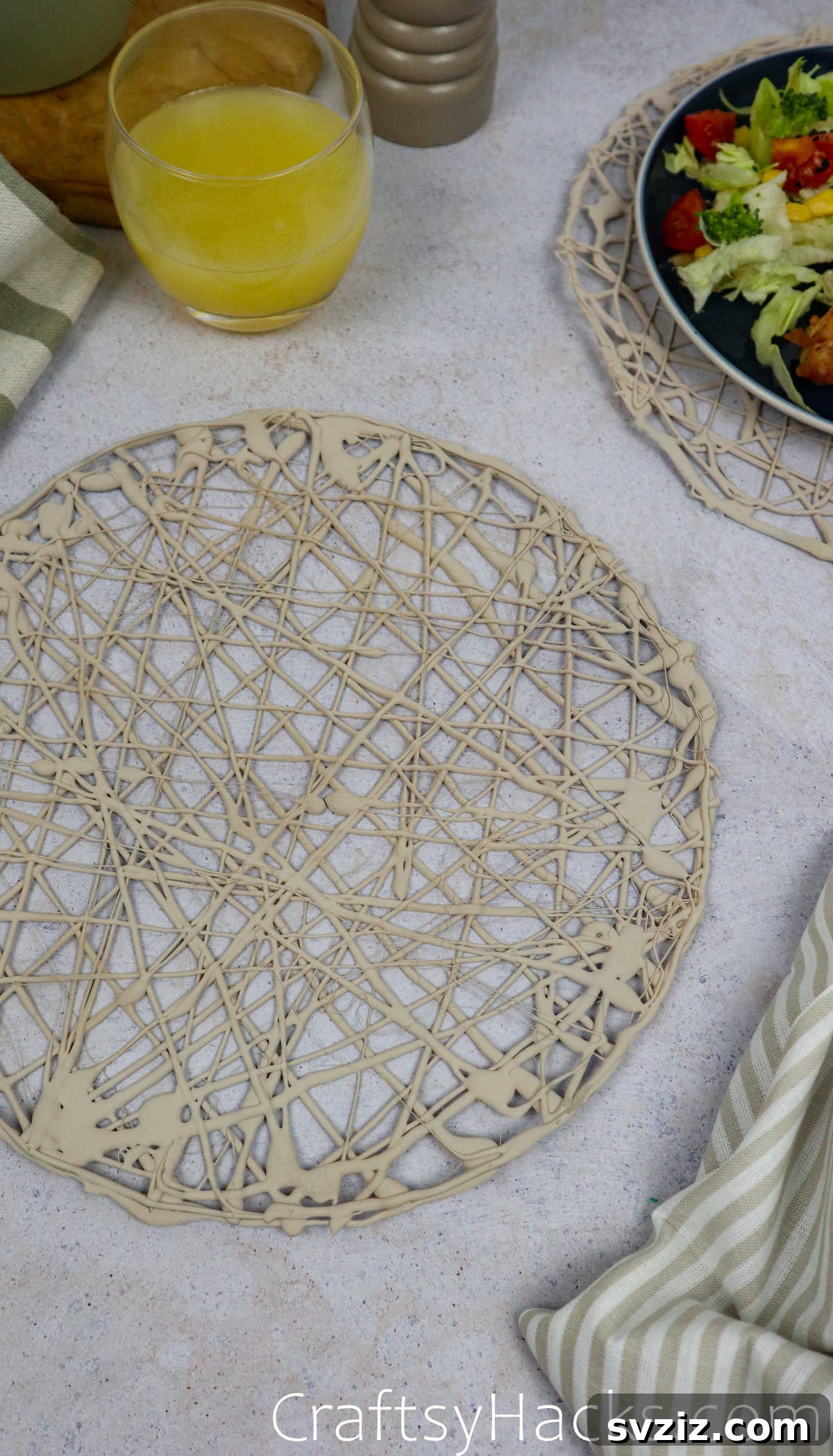 DIY Hot Glue Placemat for Table Protection