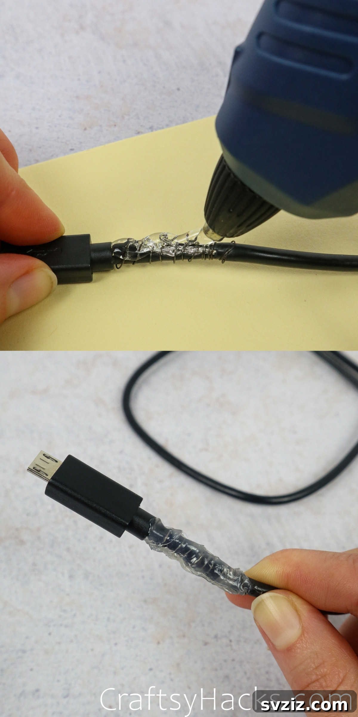 Hot Glue Gun Cable Repair for Frayed Wires