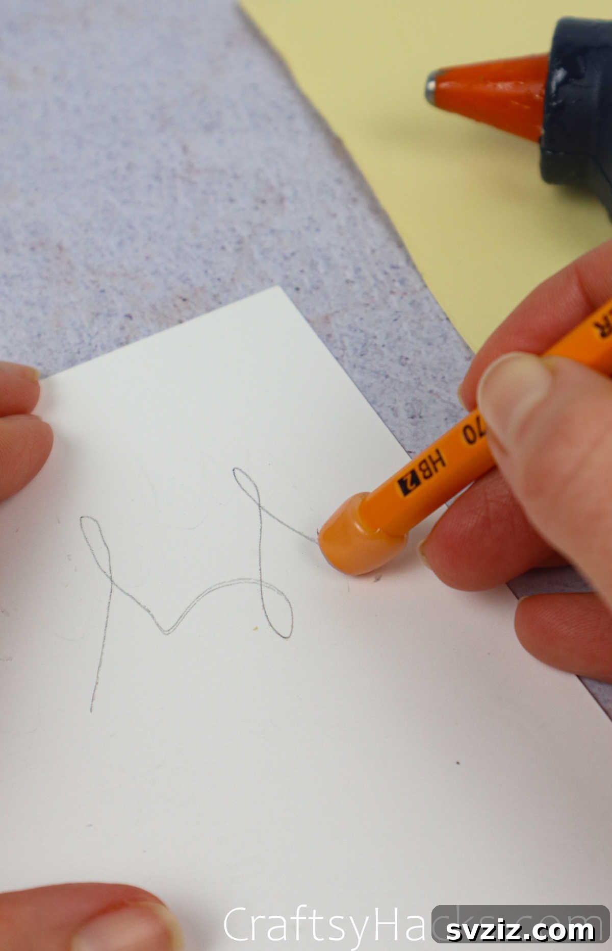 DIY Hot Glue Pencil Eraser Craft