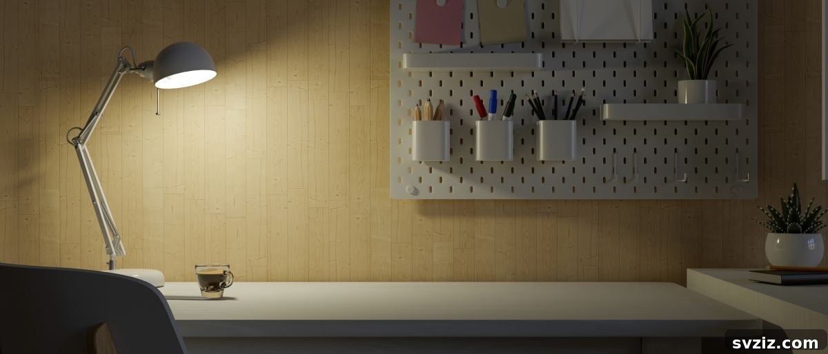 A creative dorm wall storage solution featuring shelves and pegboards to organize small items and decor.