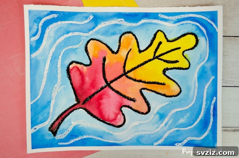 Watercolour Fall Leaf Painting
