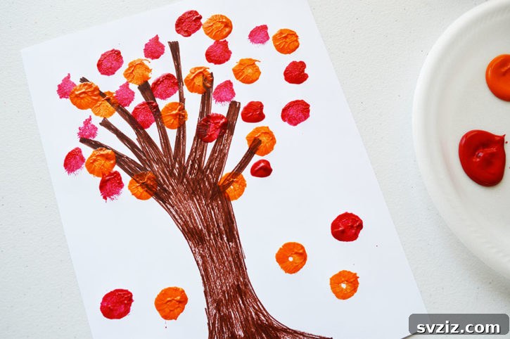  Pom Pom Fall Leaf Painting
