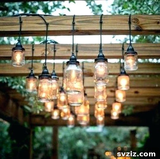 DIY Rustic Mason Jar Festoon Lights for Wedding Decor