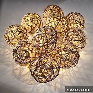 Bohemian Wedding Decor with Rattan Ball Fairy Lights
