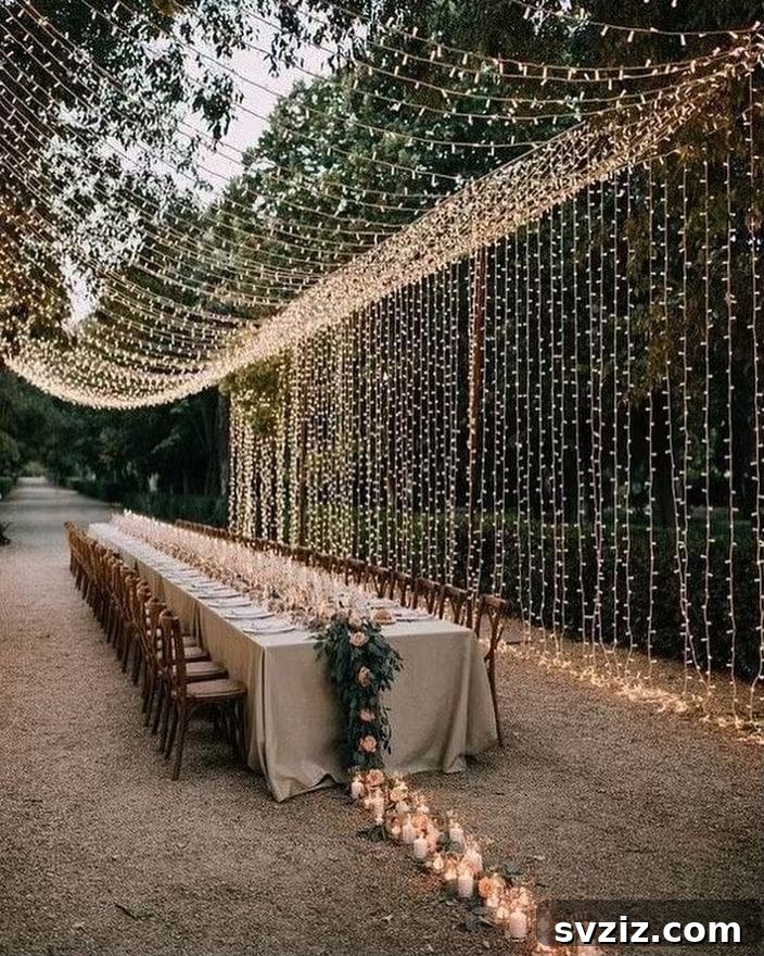 Whimsical Wedding with Cascading Fairy Lights