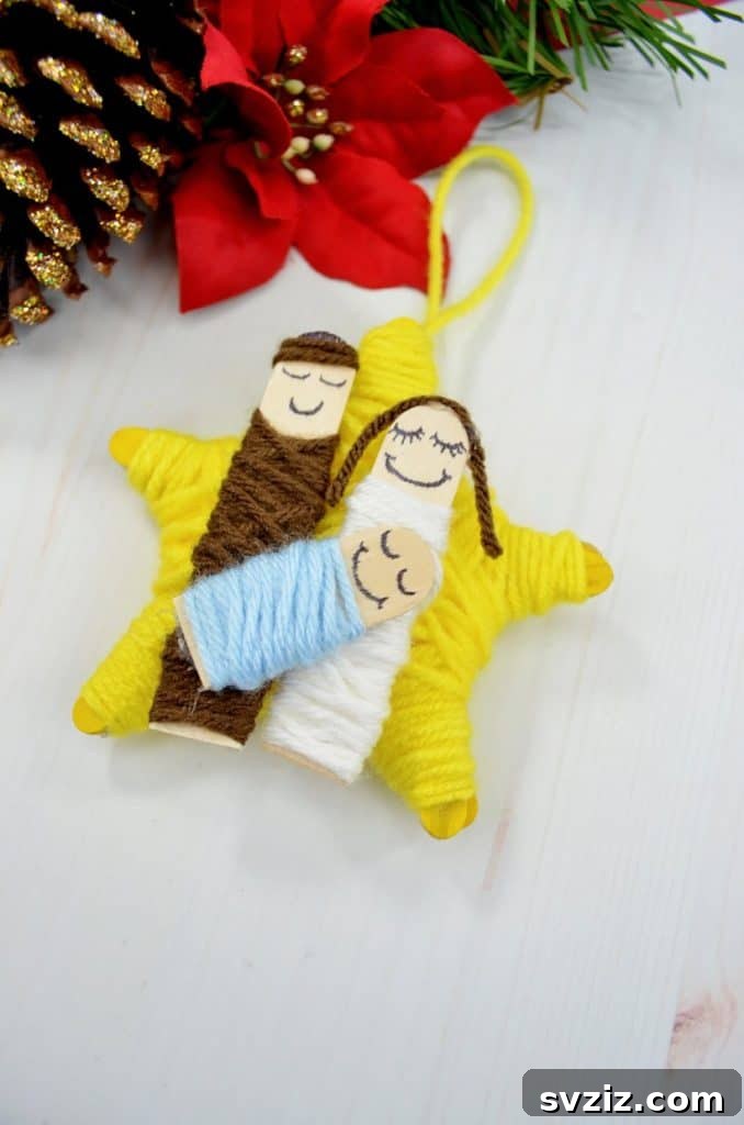 Simple Faith Crafts for Little Ones 21 Yarn Wrapped Nativity Ornament