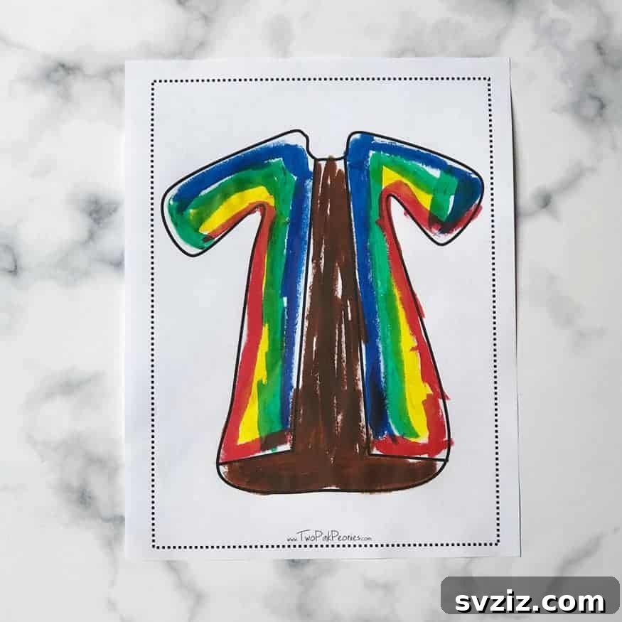 Simple Faith Crafts for Little Ones 5 Joseph’s Coat Printable
