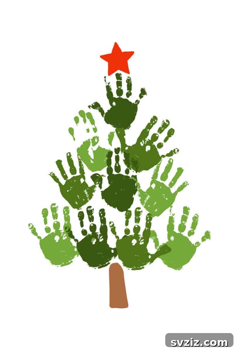 Simple Faith Crafts for Little Ones 8 Handprint Christmas Tree