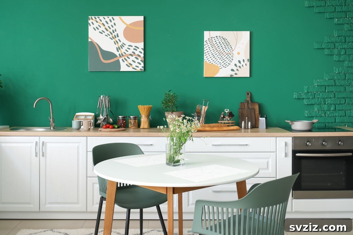 Elevate Your Kitchen: 41 Chic Wall Decor Ideas 12 Minimalist abstract art in a kitchen setting