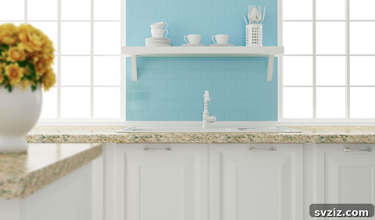Elevate Your Kitchen: 41 Chic Wall Decor Ideas 28 Kitchen with a striking accent blue wall
