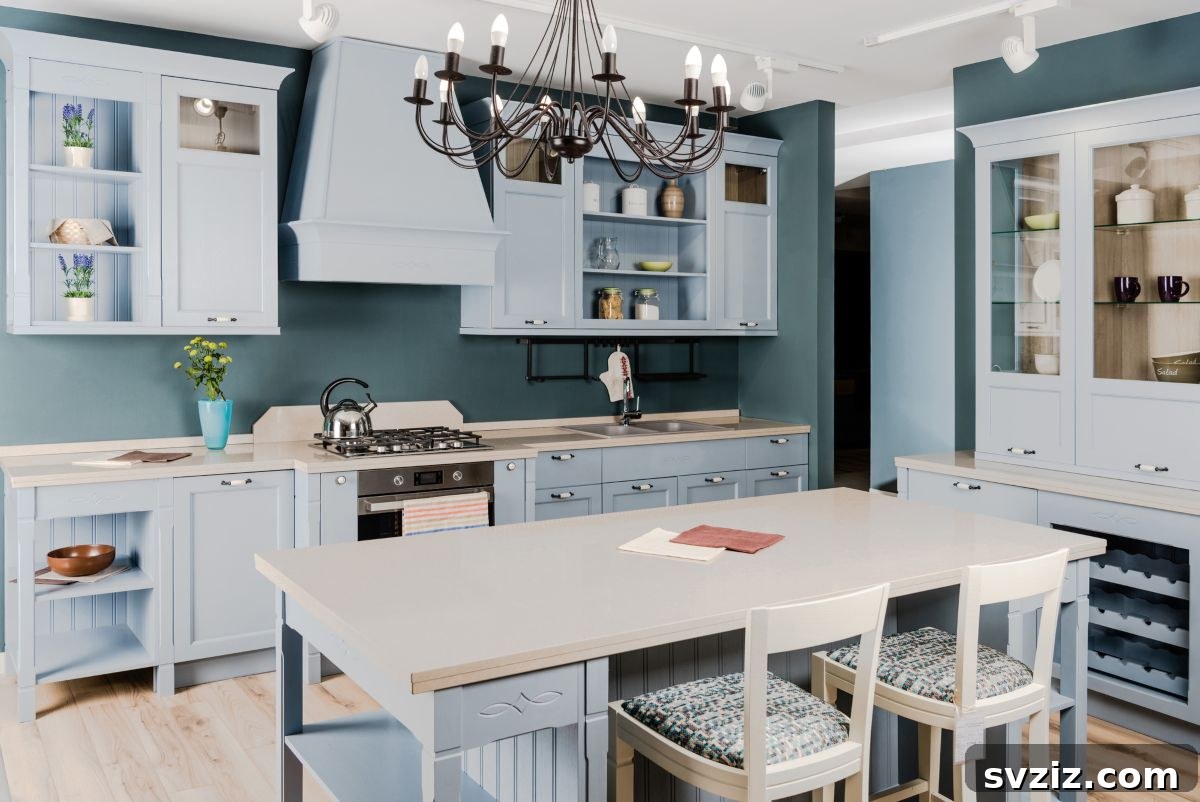 Elevate Your Kitchen: 41 Chic Wall Decor Ideas 31 Kitchen with elegant display cabinets