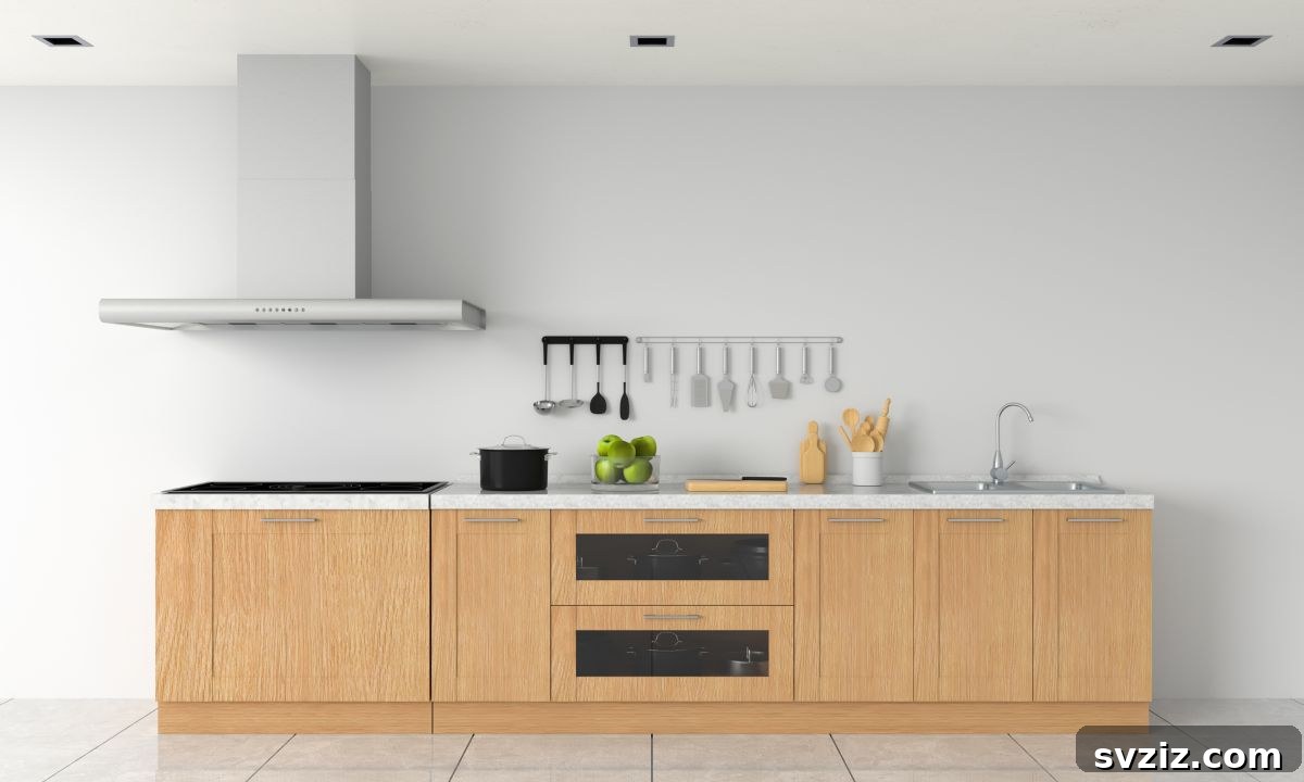 Elevate Your Kitchen: 41 Chic Wall Decor Ideas 6 Kitchen with hanging appliances and utensils