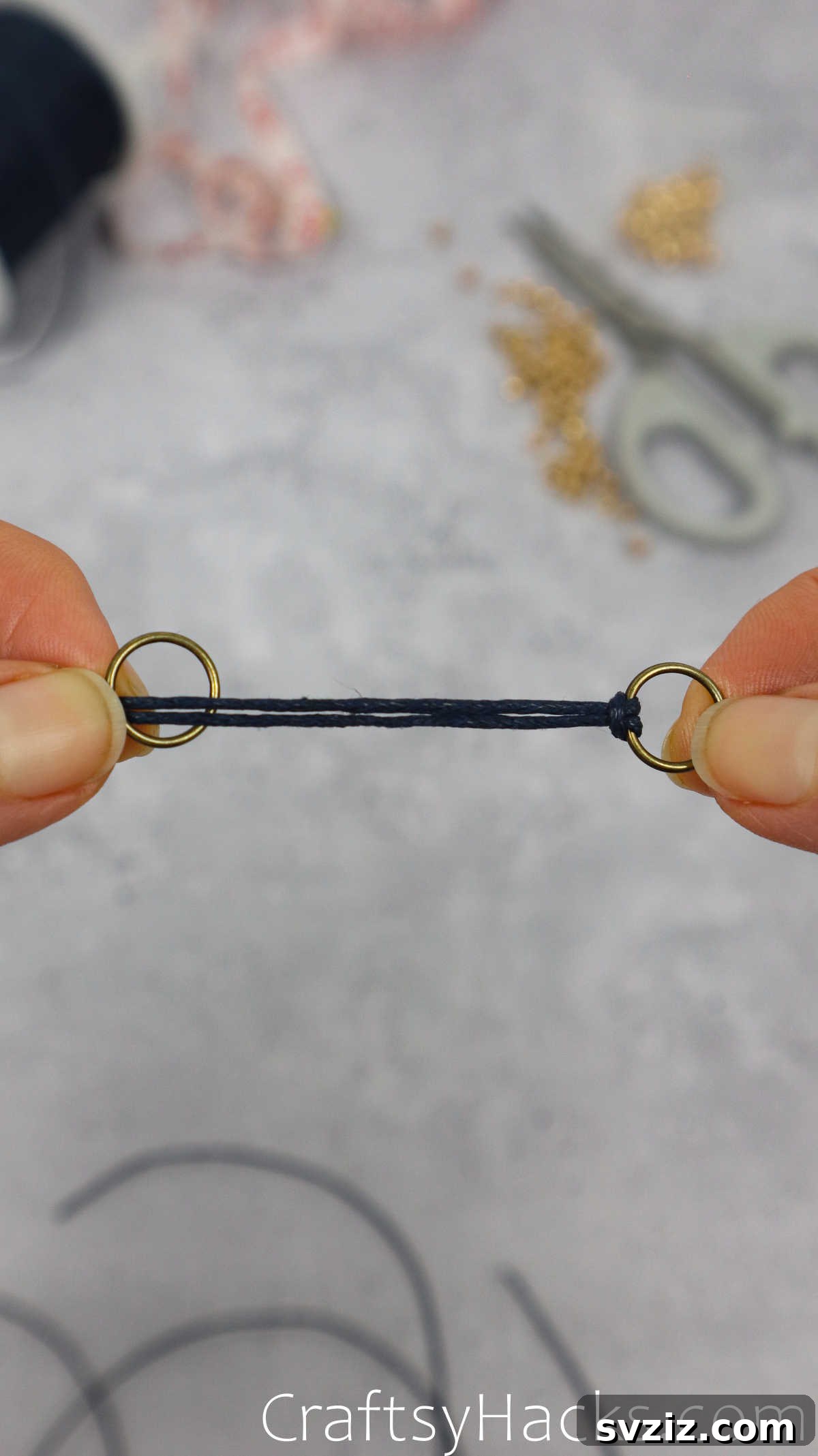 two rings with cord