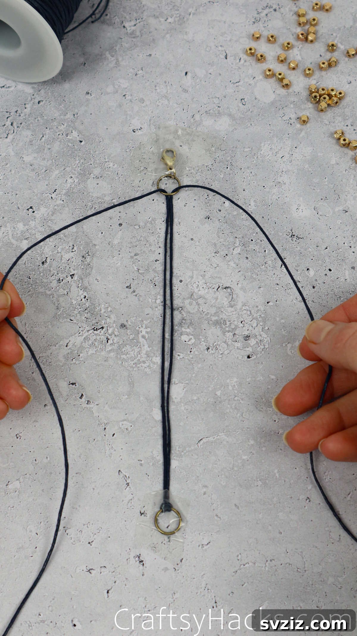 pulling cord through ring