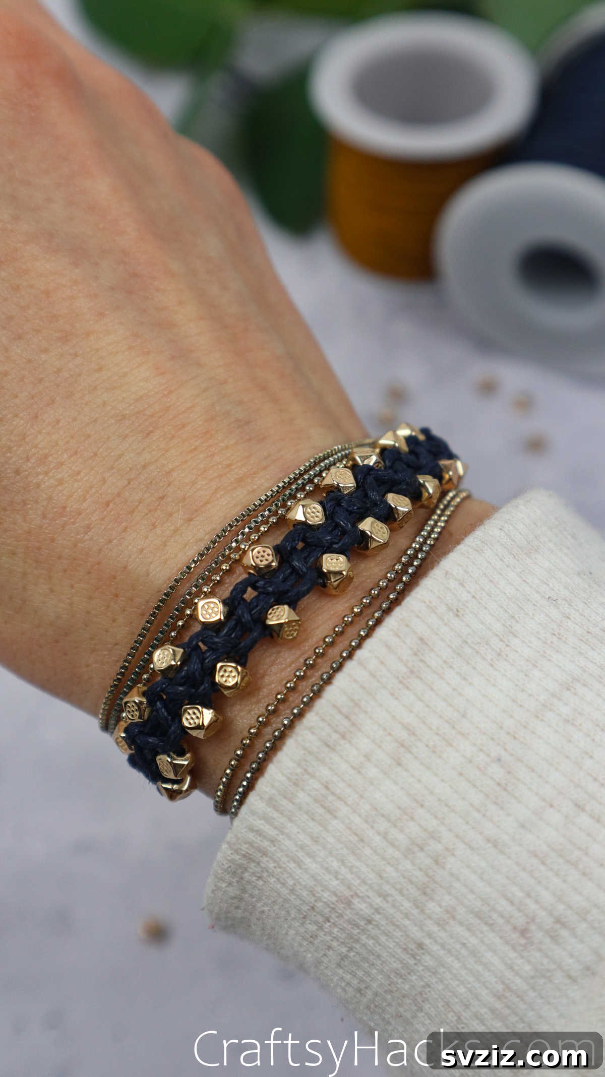 macrame bracelet with beads