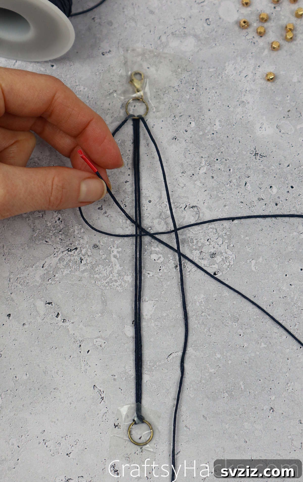 pulling cord through loop