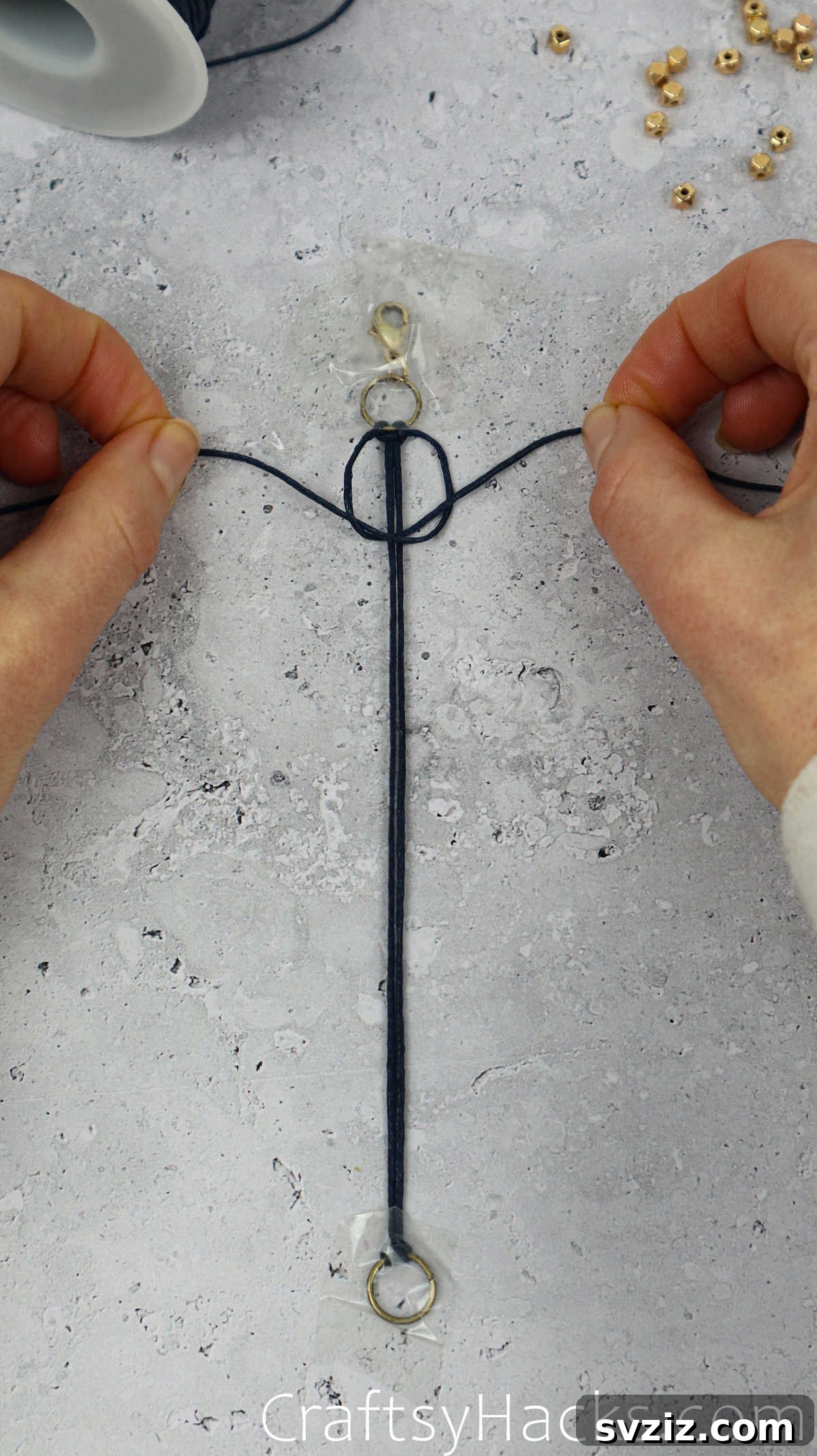 tying macrame knot